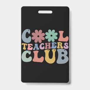 Cooler Lehrerclub Retro Groovy Zurück zur Schule Ausweis