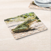 Cooler Leopard Frosch Rechteckiger Pappuntersetzer (angewinkelt)