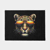 Cooler Leopard mit Sonnenbrille Stylischer Leopard Fußmatte (Vorderseite)