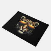 Cooler Leopard mit Sonnenbrille Stylischer Leopard Fußmatte (Schrägansicht)