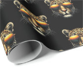 Cooler Leopard mit Sonnenbrille Stylischer Leopard Geschenkpapier (Rolleneckpunkt)