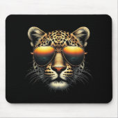 Cooler Leopard mit Sonnenbrille Stylischer Leopard Mousepad (Vorne)