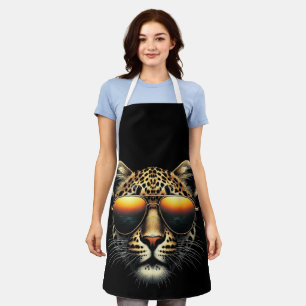 Cooler Leopard mit Sonnenbrille Stylischer Leopard Schürze