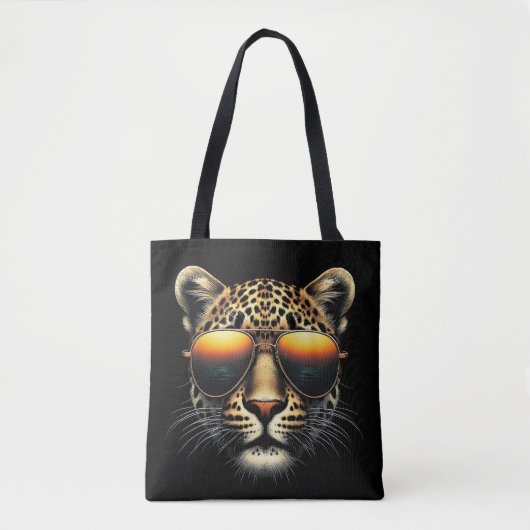 Cooler Leopard mit Sonnenbrille Stylischer Leopard Tasche (Vorderseite)