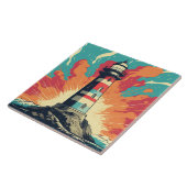 Cooler Leuchtturm Strand Liebhaber Fliese (Seite)