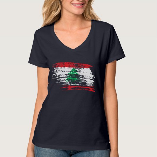 Cooler libanesischer Flaggenentwurf T-Shirt (Vorderseite)