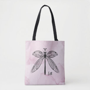 Cooler Libelle-Cotgingcore Rosa Monogramm Totbeute Tasche