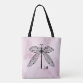 Cooler Libelle-Cotgingcore Rosa Monogramm Totbeute Tasche (Rückseite)