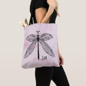 Cooler Libelle-Cotgingcore Rosa Monogramm Totbeute Tasche (Von Nahem)