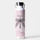 Cooler Libelle-Kern - rosa Name Trinkflasche (Vorne)