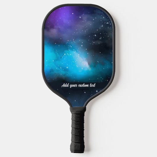 Cooler Lila blauer Galaxy-Nachttischlername Pickleball Schläger (Rückseite)