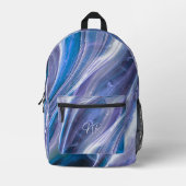 Cooler Lila blauer Marmor Bedruckter Rucksack (Vorderseite)