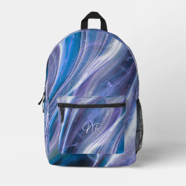Cooler Lila blauer Marmor Bedruckter Rucksack
