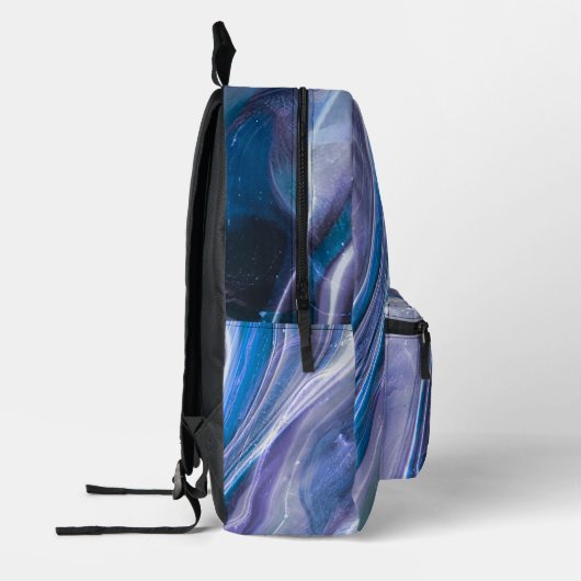 Cooler Lila blauer Marmor Bedruckter Rucksack (Links)