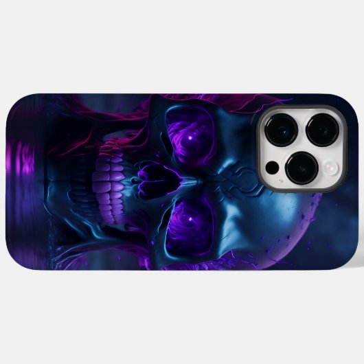 Cooler lila Feuerschädel Case-Mate iPhone Hülle (Rückseite (Horizontal))