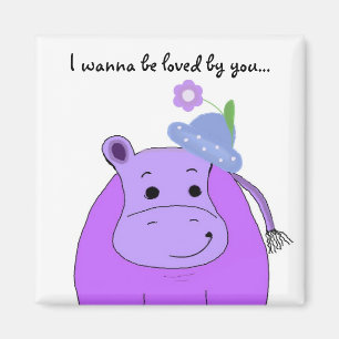 Cooler lila Flusspferd Magnet