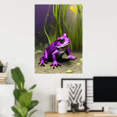 Cooler Lila Frosch | AI Art Poster (Heimbüro)