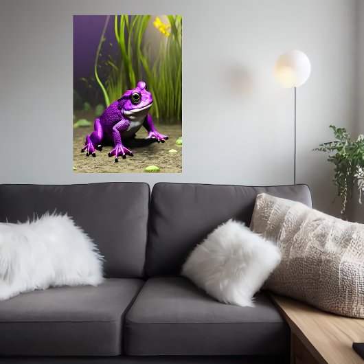 Cooler Lila Frosch | AI Art Poster