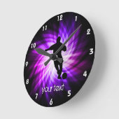 Cooler Lila Fußball Runde Wanduhr (Winkel)