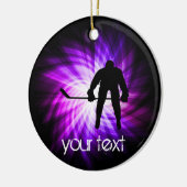 Cooler Lila Hockey Keramik Ornament (Links)