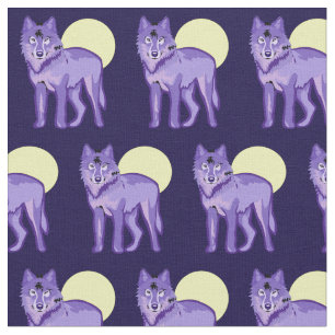 Cooler Lila Wolf Stoff