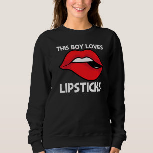 Cooler Lipstick für Jungen Kinder Kosmetikartikel Sweatshirt