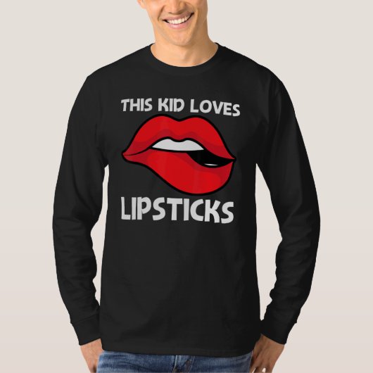 Cooler Lipstick für Kleinkinder Kosmetiktücher T-Shirt (Vorderseite)