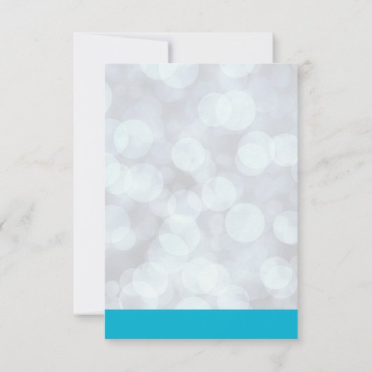 Cooler Llama auf Silver Bokeh & Icy Blu Save the D Einladung (Rückseite)