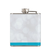 Cooler Llama auf Silver Bokeh & Icy Blue Christmas Flachmann (Rückseite)