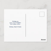 Cooler Llama auf Silver Bokeh & Icy Blue Christmas Postkarte (Rückseite)