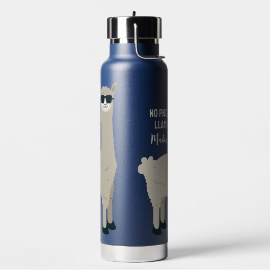 Cooler Llama-benutzerdefinierter Text Trinkflasche (Links)