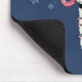 Cooler Llama in Weihnachtsmannmütze mit Schneefloc Mousepad (Ecke)