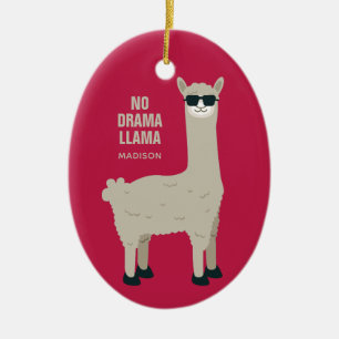 Cooler Llama-individuelle Name und Farbgestaltung Keramik Ornament
