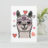Cooler Llama mit Herzbrille Dankeskarte (Stehend Vorderseite)