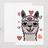 Cooler Llama mit Herzbrille Dankeskarte (Vorne/Hinten)
