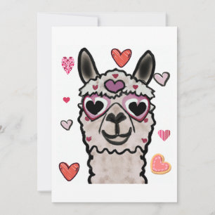 Cooler Llama mit Herzbrille Dankeskarte