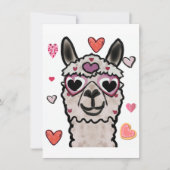 Cooler Llama mit Herzbrille Dankeskarte (Vorderseite)