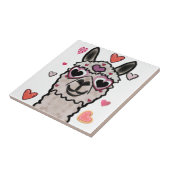 Cooler Llama mit Herzbrille Fliese (Seite)