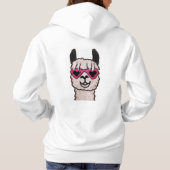 Cooler Llama mit Herzbrille Hoodie (Rückseite)