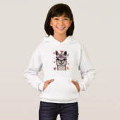 Cooler Llama mit Herzbrille Hoodie (Vorne ganz)