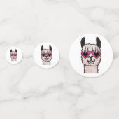 Cooler Llama mit Herzbrille Konfetti (Vorderseiten)