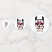 Cooler Llama mit Herzbrille Konfetti (Rückseiten)
