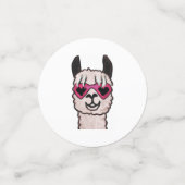 Cooler Llama mit Herzbrille Konfetti (Klein Vorderseite)