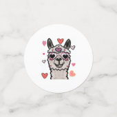 Cooler Llama mit Herzbrille Konfetti (Klein Vorderseite)