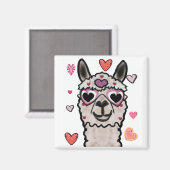 Cooler Llama mit Herzbrille Magnet (Vorderseite/Rückseite)