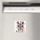 Cooler Llama mit Herzbrille Magnet (In Situ (Geschirrspüler))