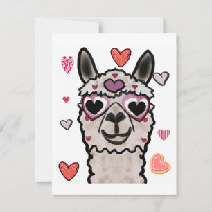 Cooler Llama mit Herzbrille Mitteilungskarte