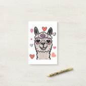 Cooler Llama mit Herzbrille Post-it Klebezettel (Auf Schreibtisch)