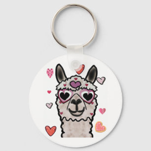 Cooler Llama mit Herzbrille Schlüsselanhänger