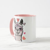 Cooler Llama mit Herzbrille Tasse (Vorderseite Links)